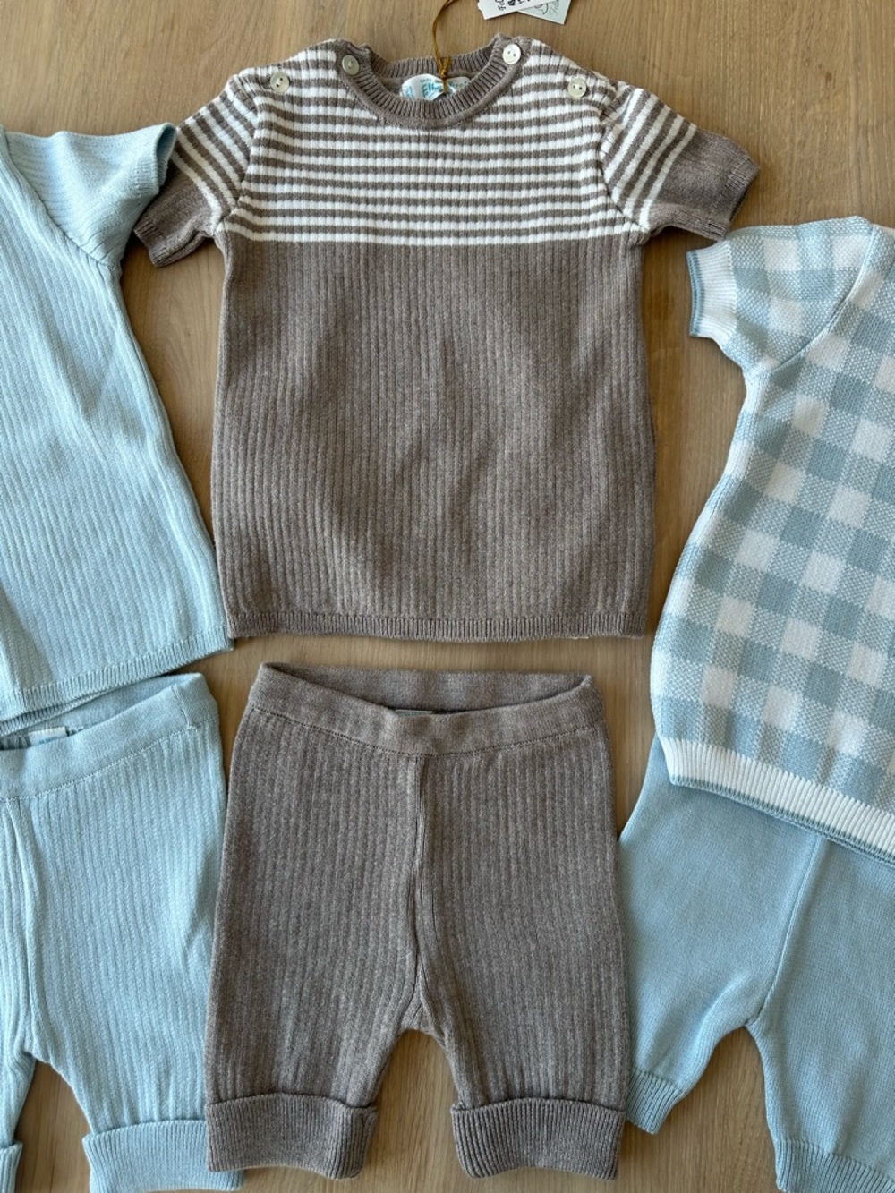 NWT Kids Matching Sets - Blue & Brown Knit Two-Piece Sets - Picture 4 of 12